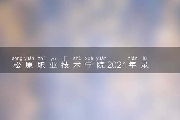 松原职业技术学院2024年录取分数线 各专业录取最低分及位次