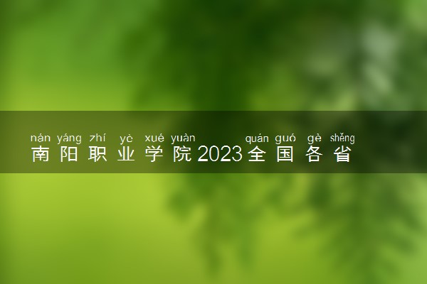 南阳职业学院2023全国各省录取分数线及最低位次 高考多少分能上