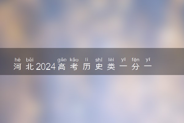 河北2024高考历史类一分一段表 最新高考成绩排名