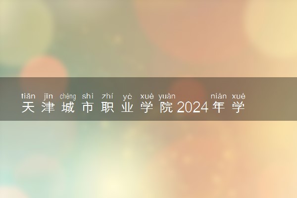 天津城市职业学院2024年学费多少钱 一年各专业收费标准