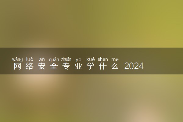 网络安全专业学什么 2024就业方向