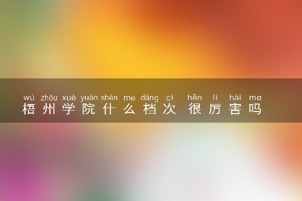 梧州学院什么档次 很厉害吗