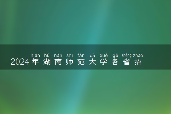 2024年湖南师范大学各省招生计划及招生人数 都招什么专业