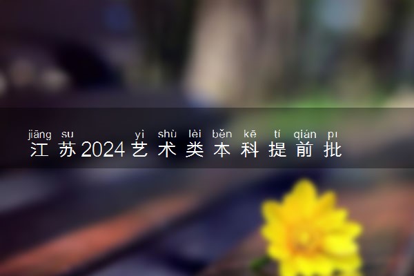 江苏2024艺术类本科提前批次征集志愿计划（美术与设计类）