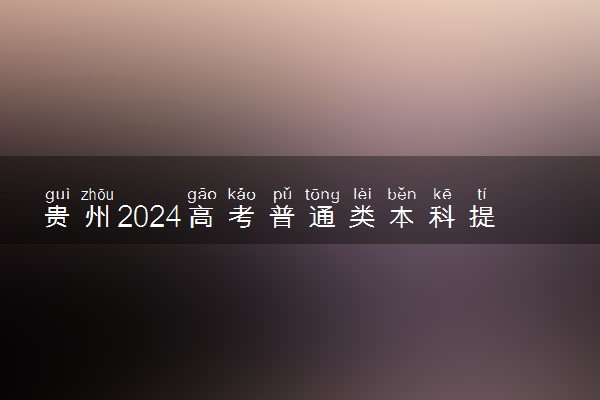 贵州2024高考普通类本科提前批C段招生信息表