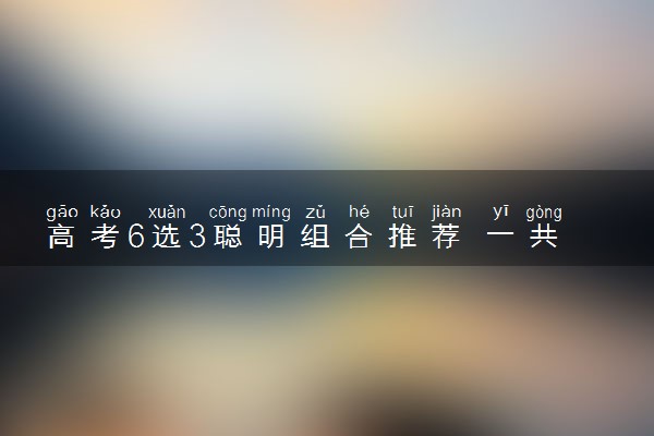 高考6选3聪明组合推荐 一共有几种选科组合