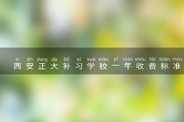 西安正大补习学校一年收费标准