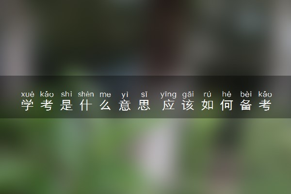 学考是什么意思 应该如何备考