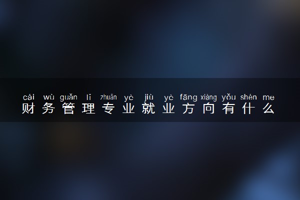 财务管理专业就业方向有什么 好找工作吗