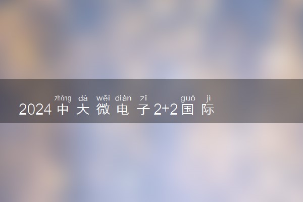 2024中大微电子2+2国际本科项目怎么样 含金量高吗