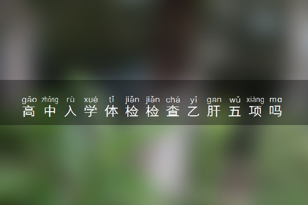 高中入学体检检查乙肝五项吗 都检查什么内容