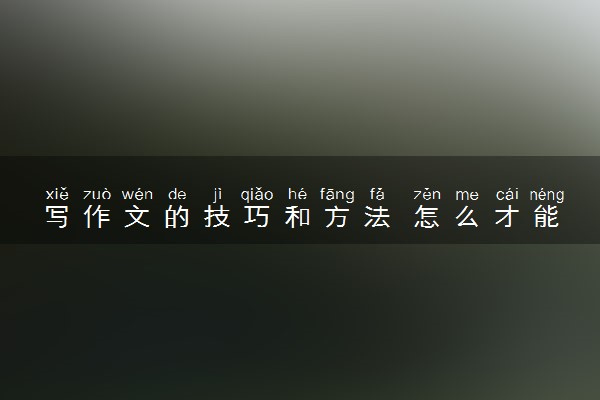 写作文的技巧和方法 怎么才能写好作文