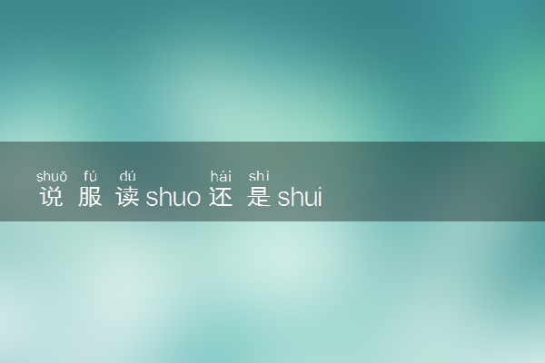 说服读shuo还是shui 说是多音字吗