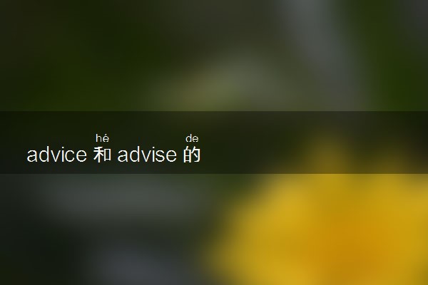 advice和advise的区别 有什么不同之处