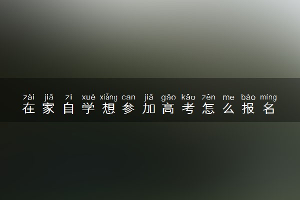 在家自学想参加高考怎么报名 详细流程及方法