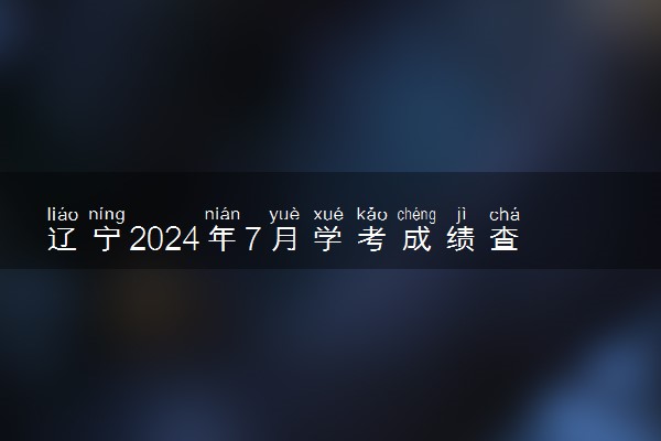 辽宁2024年7月学考成绩查询时间 有哪些方法