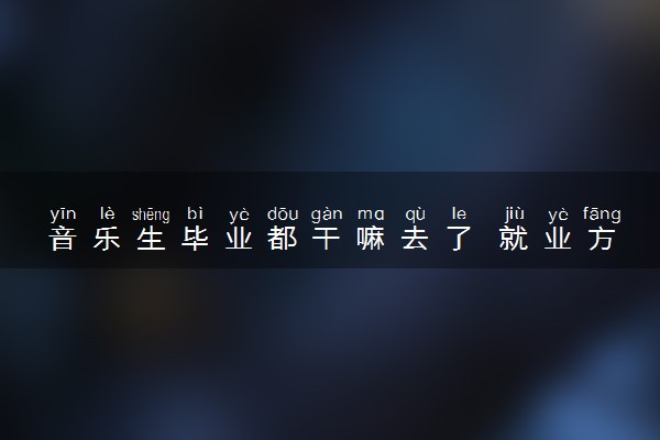 音乐生毕业都干嘛去了 就业方向有哪些