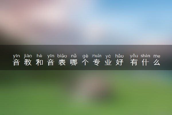 音教和音表哪个专业好 有什么区别