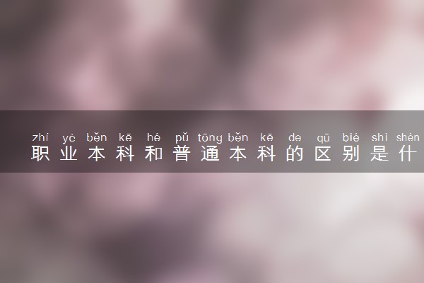 职业本科和普通本科的区别是什么 哪个好