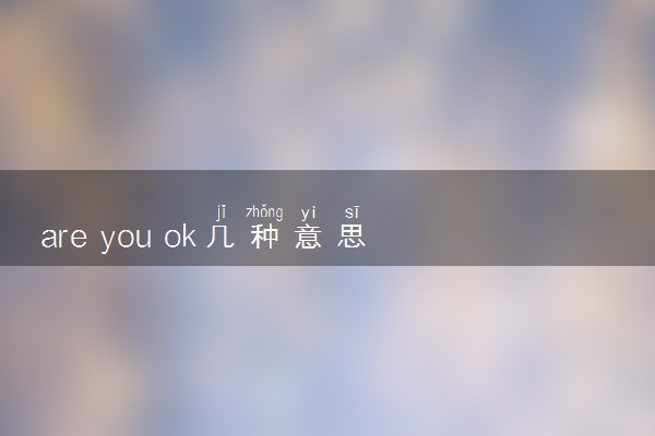 are you ok几种意思 具体什么意思