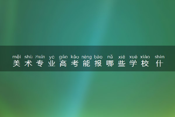 美术专业高考能报哪些学校 什么学校实力强