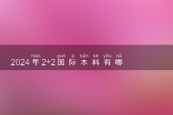 2024年2+2国际本科有哪些大学 具体院校名单一览