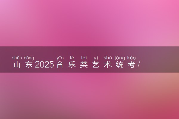 山东2025音乐类艺术统考/联考满分多少 各科分值是多少