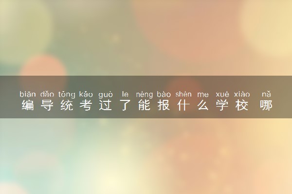 编导统考过了能报什么学校 哪些大学好