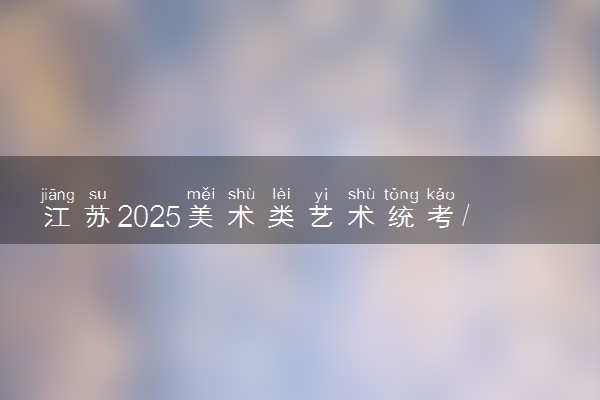 江苏2025美术类艺术统考/联考满分多少 各科分值是多少