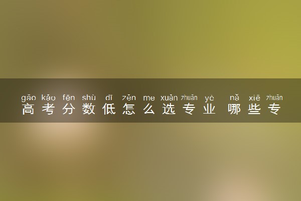 高考分数低怎么选专业 哪些专业适合报考