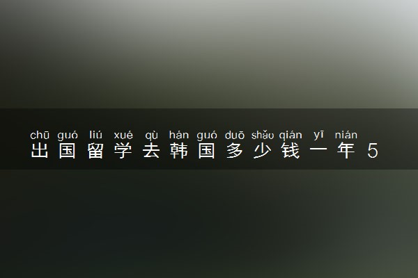 出国留学去韩国多少钱一年 5万够吗