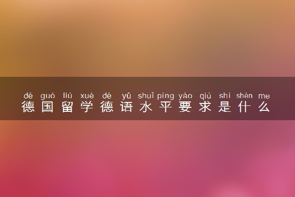 德国留学德语水平要求是什么 考雅思还是托福