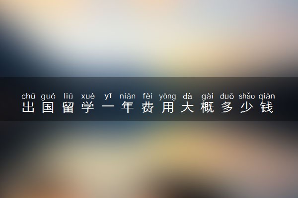出国留学一年费用大概多少钱 哪些国家比较便宜