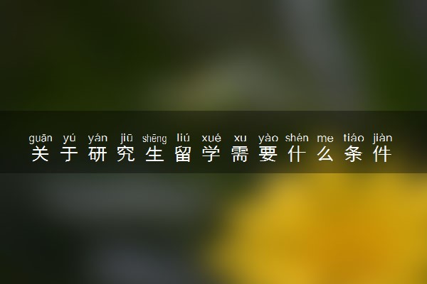 关于研究生留学需要什么条件 有哪些要求