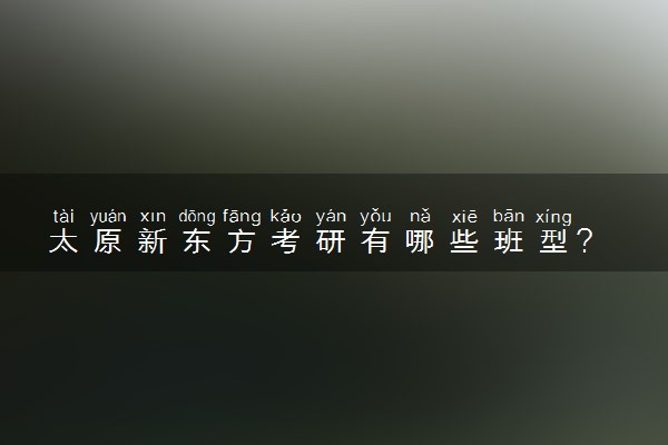 太原新东方考研有哪些班型？