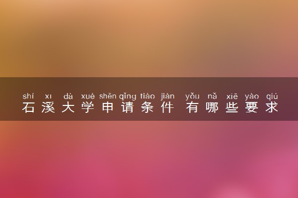 石溪大学申请条件 有哪些要求