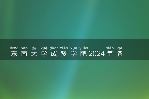 东南大学成贤学院2024年各省录取分数线 多少分能考上