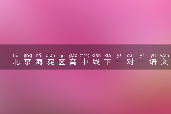 北京海淀区高中线下一对一语文老师推荐