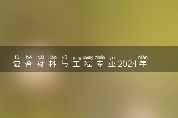 复合材料与工程专业2024年大学排名 最好的大学排行榜