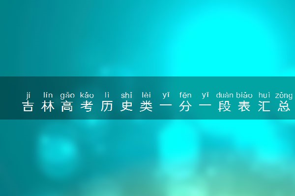 吉林高考历史类一分一段表汇总 位次及排名查询（2025年参考）