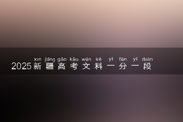 2025新疆高考文科一分一段表 排名位次查询