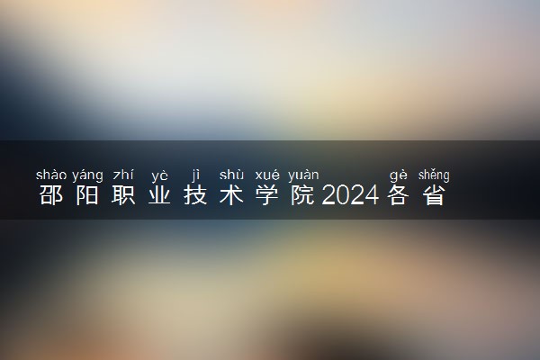 邵阳职业技术学院2024各省录取分数线及最低位次是多少