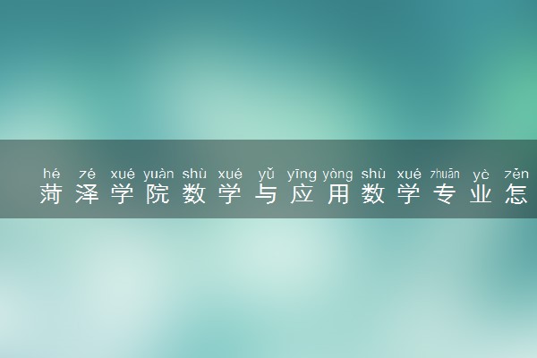 菏泽学院数学与应用数学专业怎么样 录取分数线多少