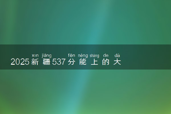 2025新疆537分能上的大学有哪些 可以报考院校名单