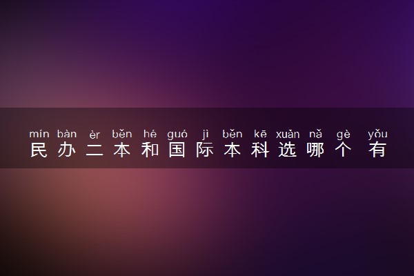 民办二本和国际本科选哪个 有什么区别