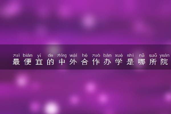 最便宜的中外合作办学是哪所院校 一年学费多少