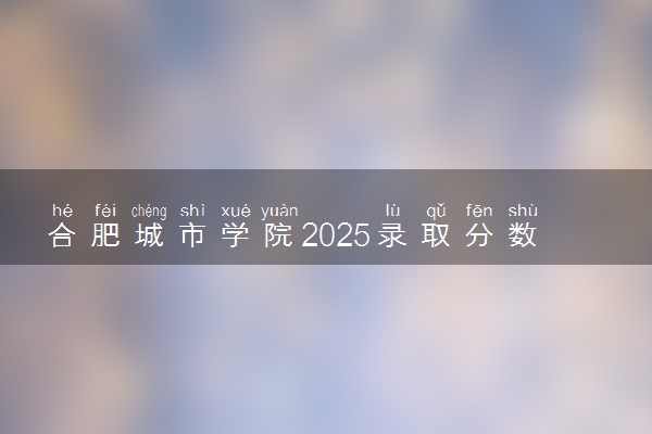 合肥城市学院2025录取分数线整理 最低多少分可以考上