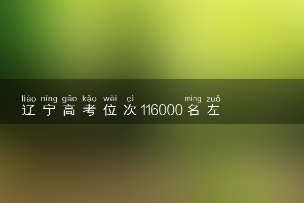 辽宁高考位次116000名左右报什么大学好（2025年参考）