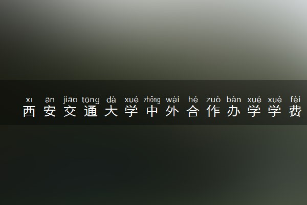 西安交通大学中外合作办学学费多少 值得读吗