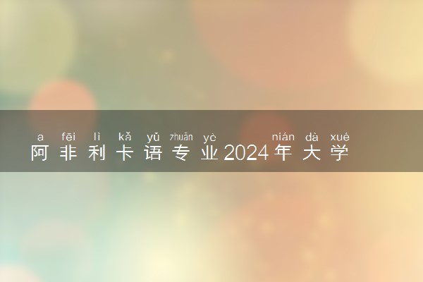 阿非利卡语专业2024年大学排名 最好的大学排行榜